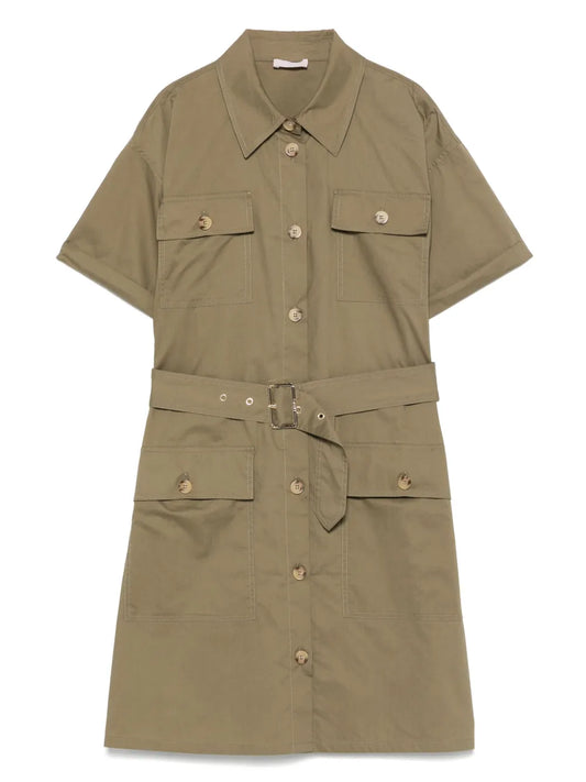 Belted Shirt Mini Dress