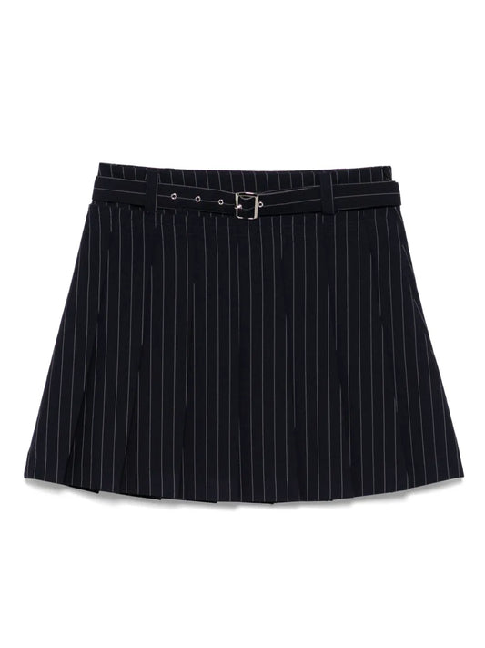 Striped Pleated Skirt