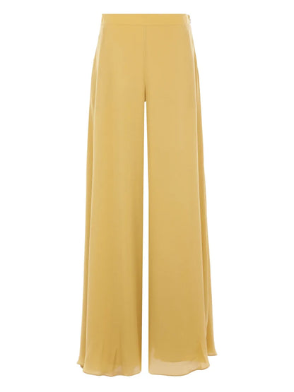 Wide-Leg Silk Trousers