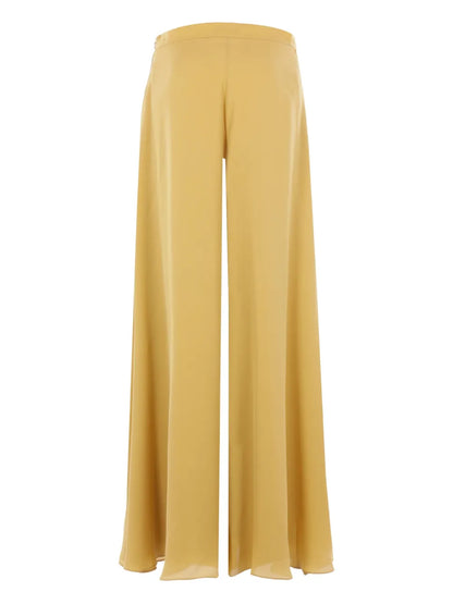 Wide-Leg Silk Trousers