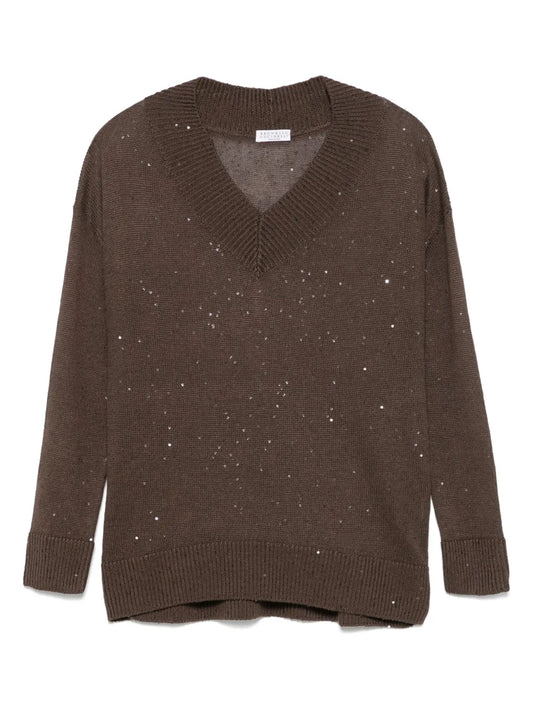 Sequin-Embellished Sweater