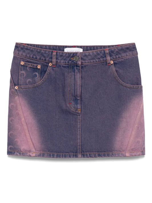 Moon-Print Mini Skirt