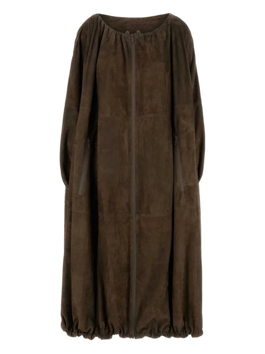 Gathered-Hem Coat