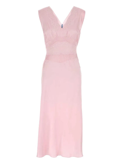 V-Neck Belted Dress