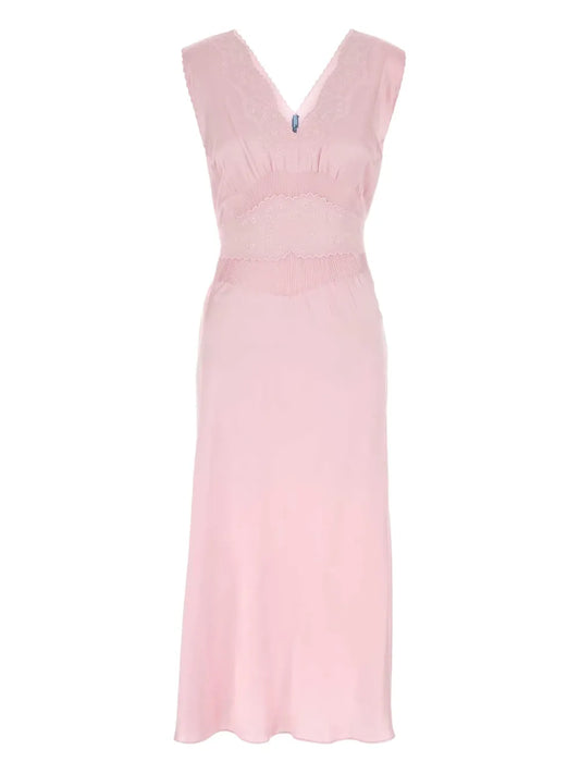 V-Neck Belted Dress