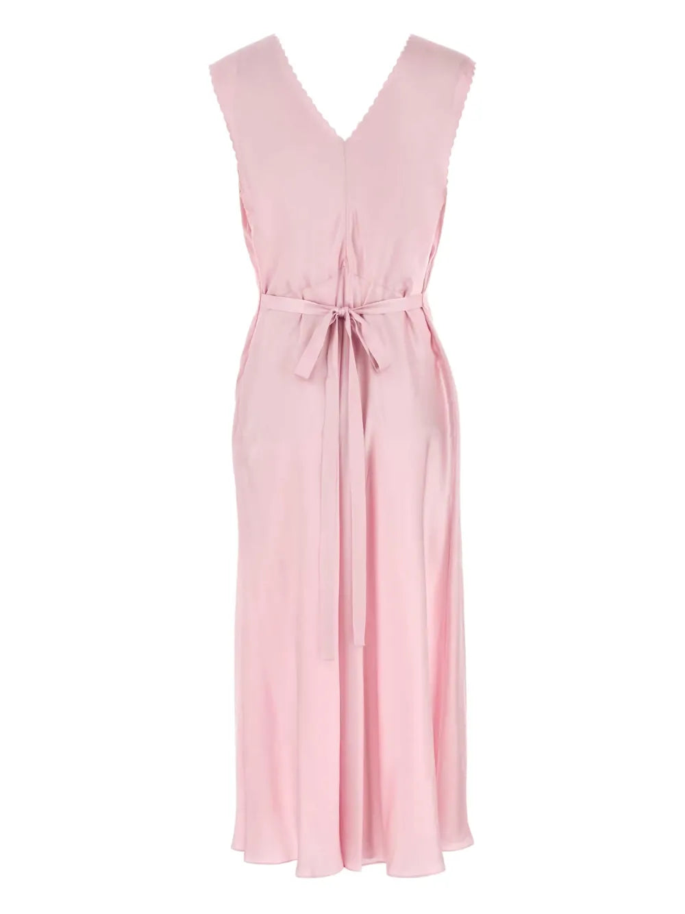 V-Neck Belted Dress