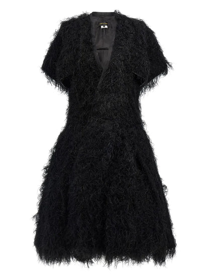 Faux-Fur Midi Dress