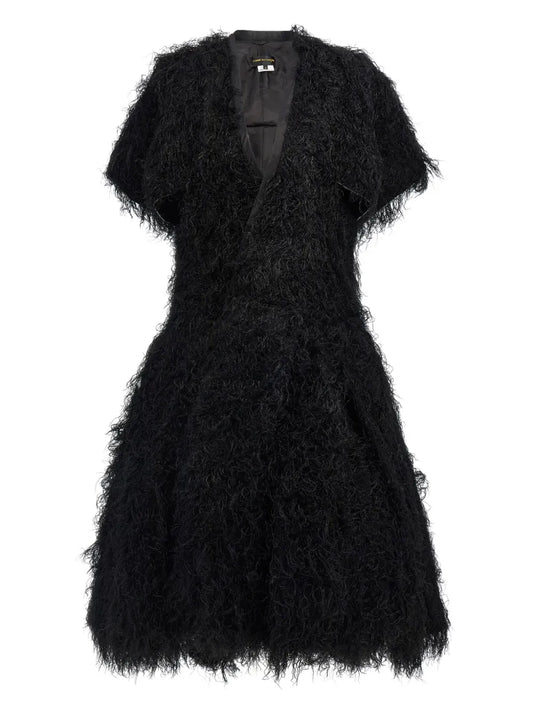 Faux-Fur Midi Dress