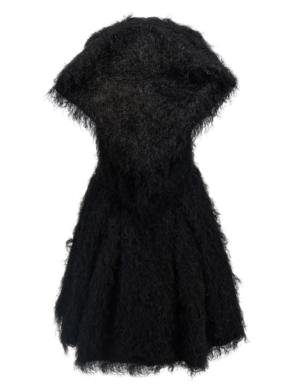 Faux-Fur Midi Dress
