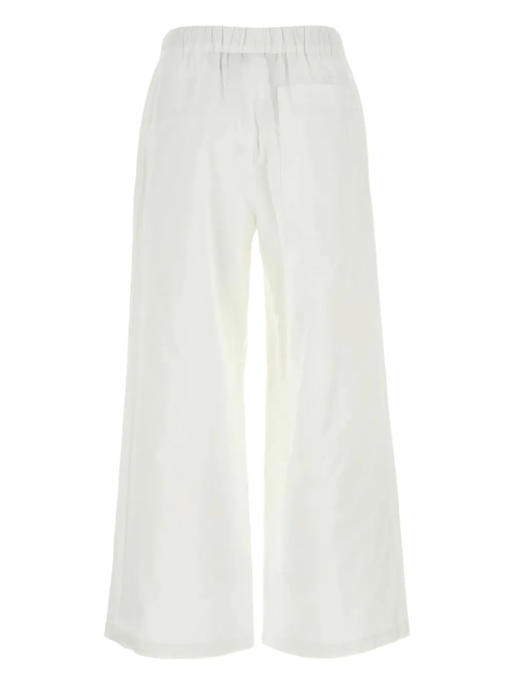 Volante Floral-Embroidered Wide-Leg Trousers