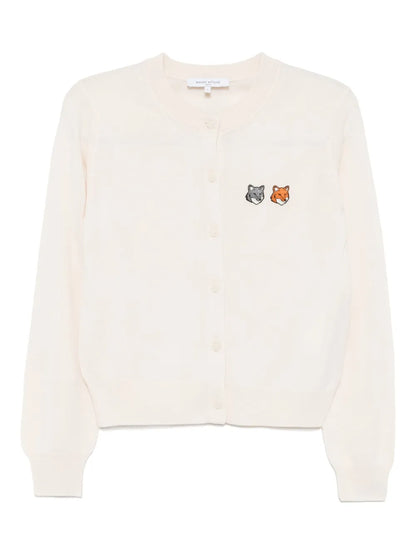 Double Bold Fox Head Patch Cardigan
