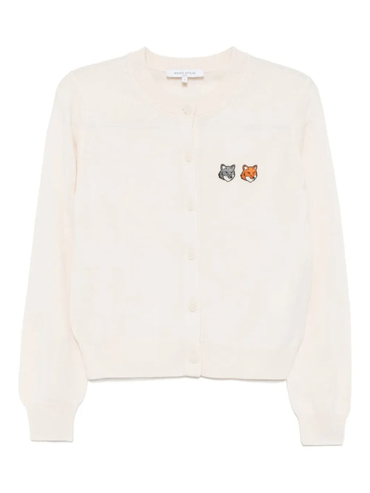 Double Bold Fox Head Patch Cardigan