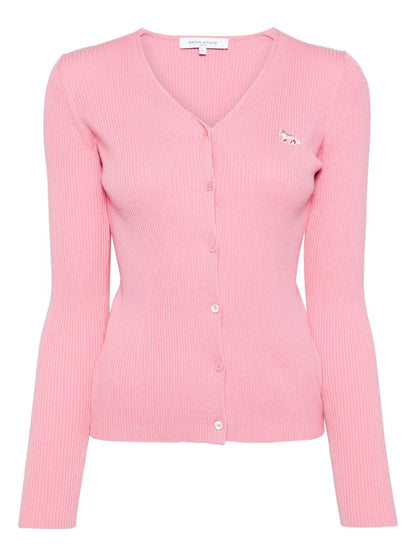 Baby Fox Patch Fine Ribbed Cardigan