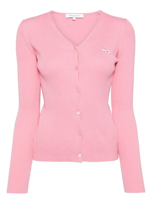 Baby Fox Patch Fine Ribbed Cardigan