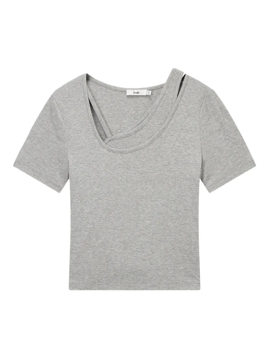 Asymmetric-Neckline T-Shirt