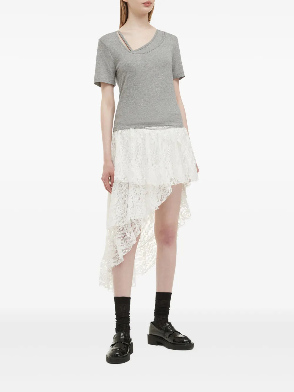 Asymmetric-Neckline T-Shirt