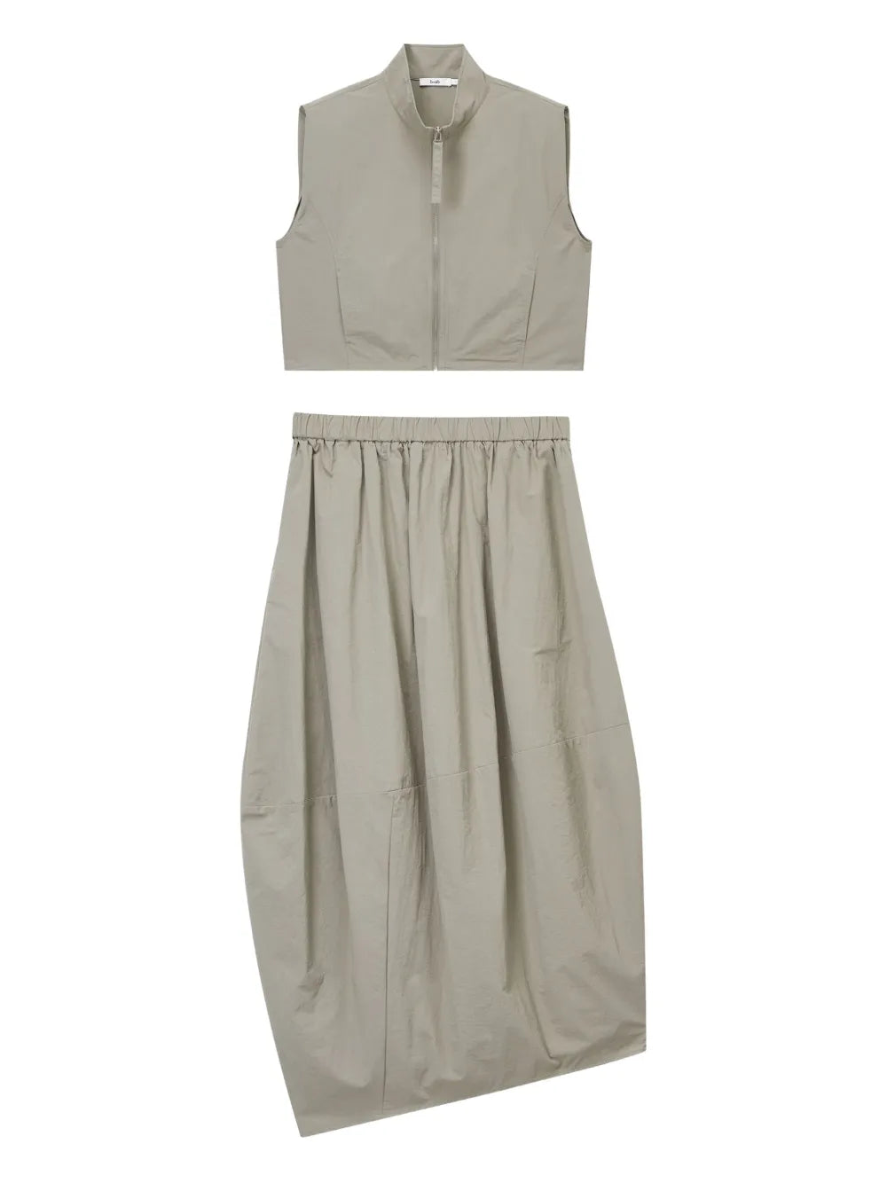 Zip-Front Sleeveless Top And Skirt Set