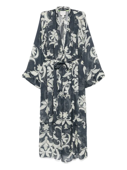 Floral-Print Coat