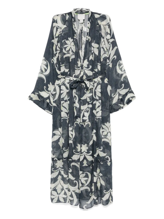 Floral-Print Coat