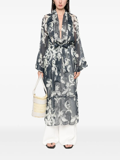 Floral-Print Coat