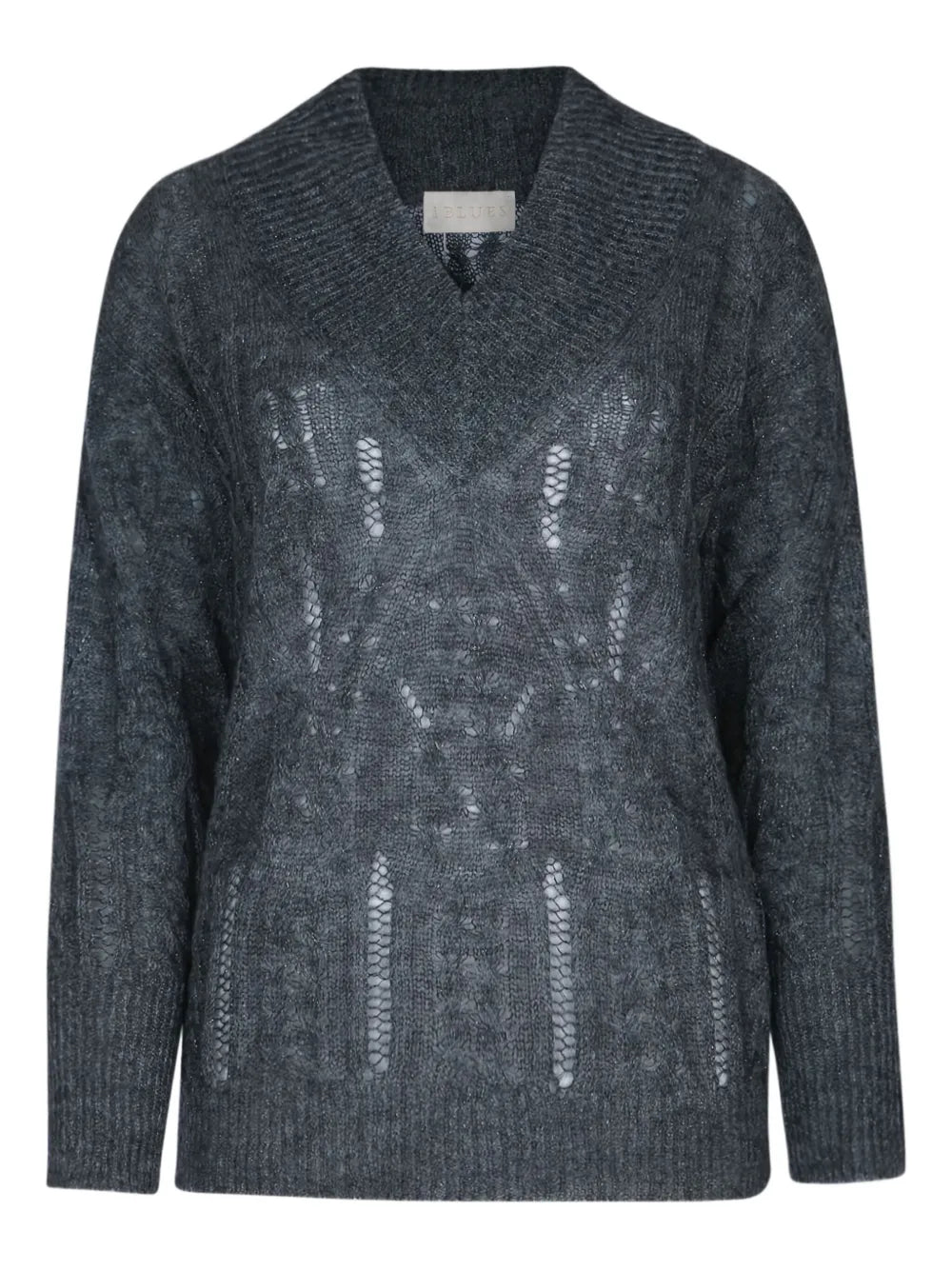 V-Neck Pointelle-Knit Sweater