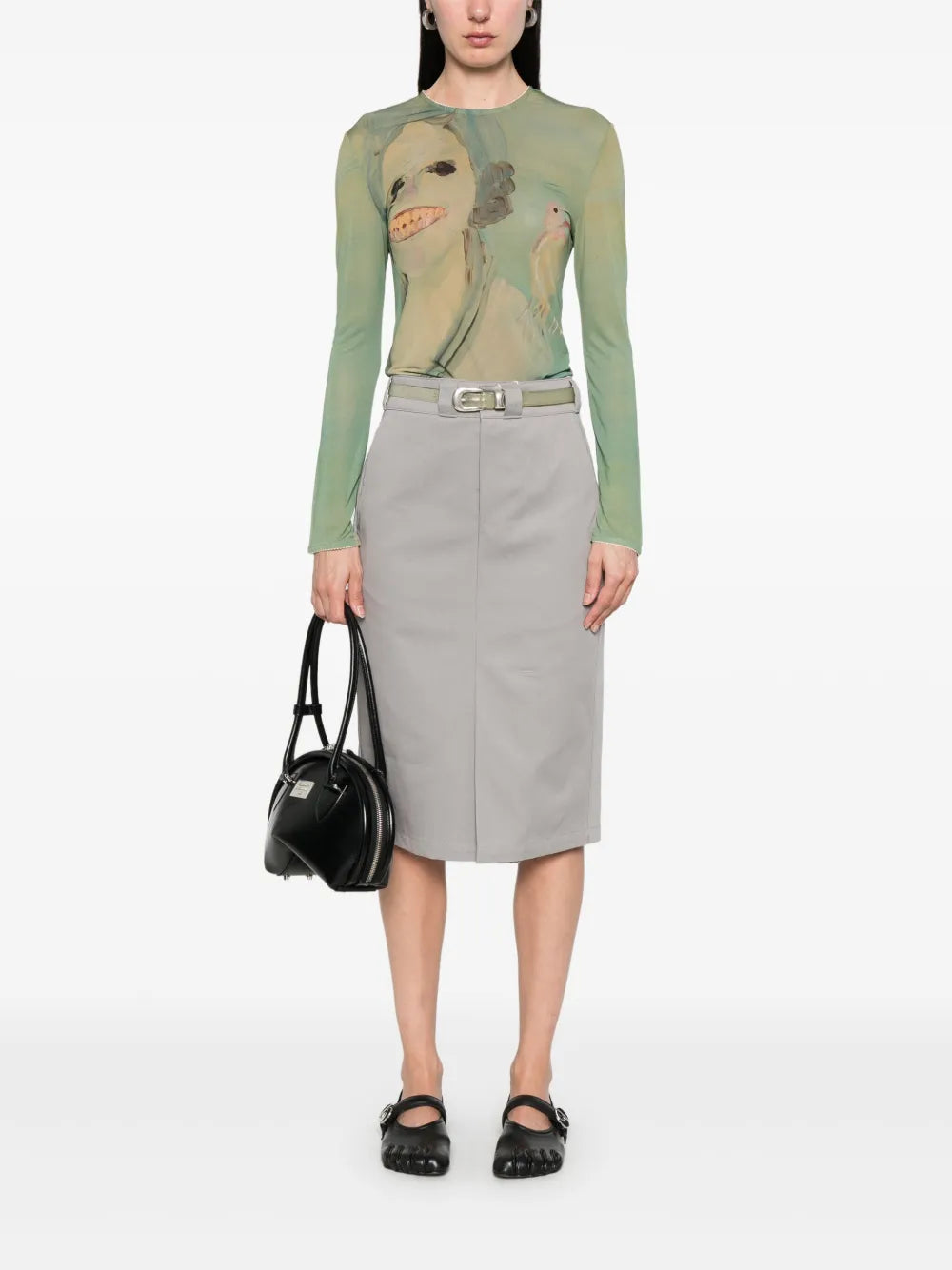 Cotton Midi Skirt