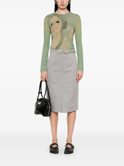 Cotton Midi Skirt