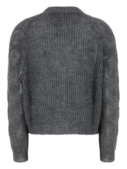 Button-Up Textured Cardigan