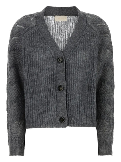Button-Up Textured Cardigan