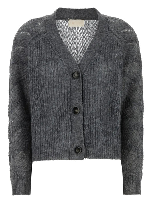 Button-Up Textured Cardigan