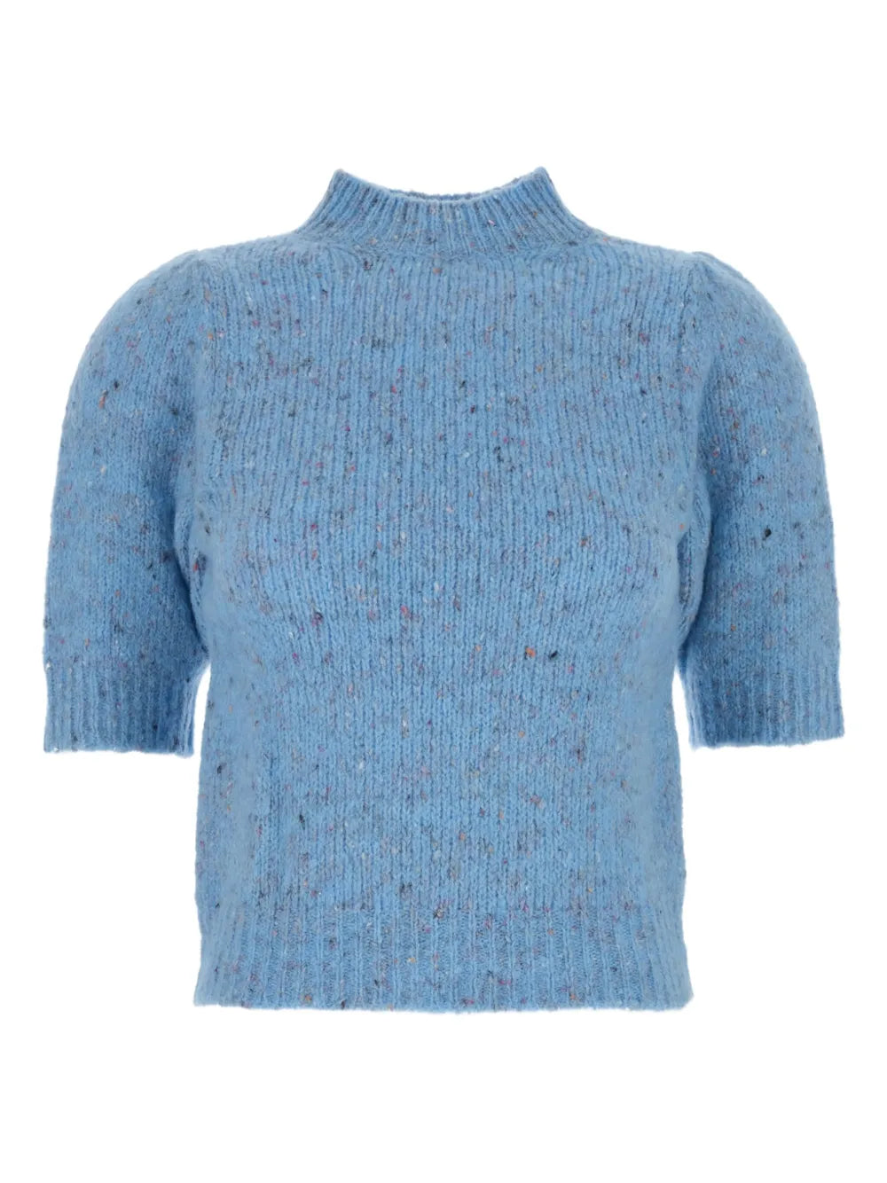 Puff-Sleeve Knitted Top