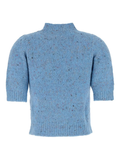 Puff-Sleeve Knitted Top