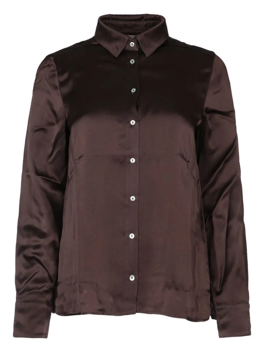 Satin Button-Up Shirt