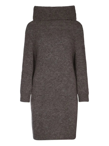 High-Neck Sweater Dress