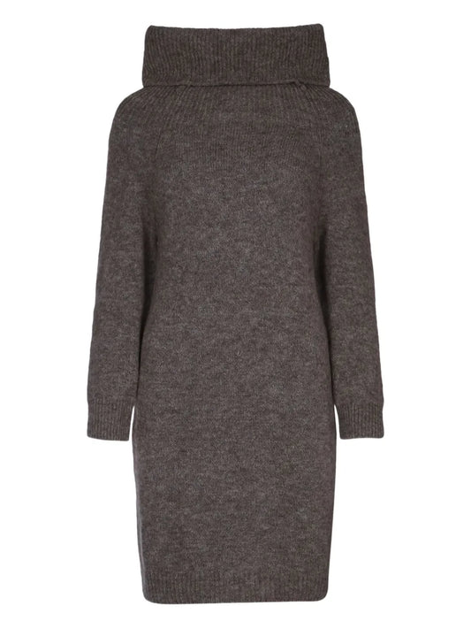 High-Neck Sweater Dress