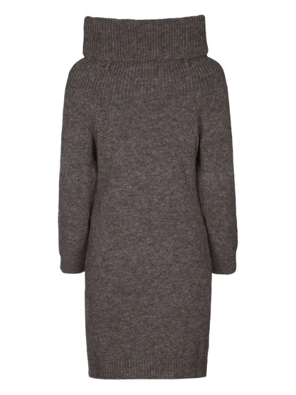 High-Neck Sweater Dress