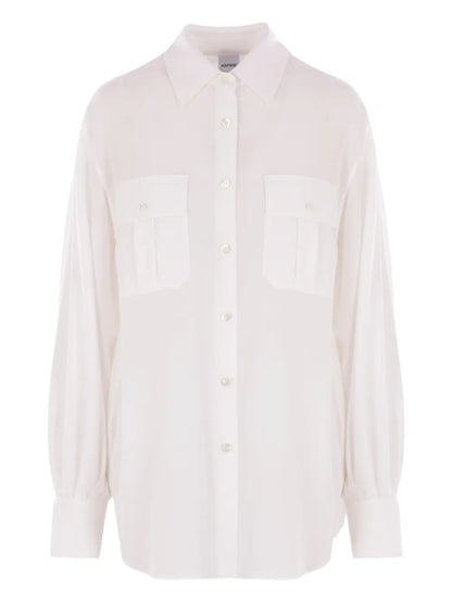 Patch-Pockets Button-Up Shirt