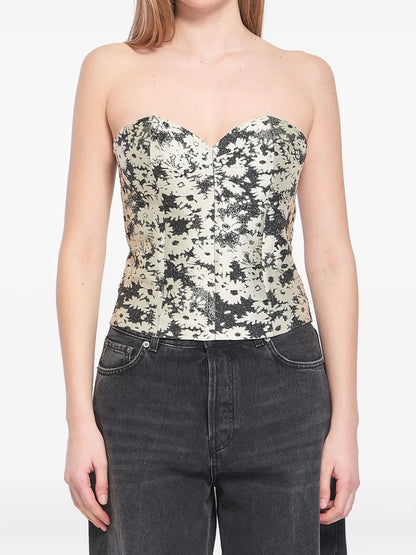 Floral-Jacquard Top