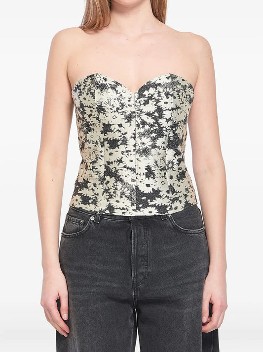Floral-Jacquard Top