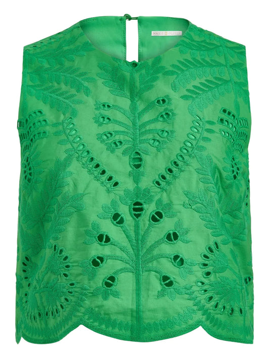 Davis Broderie-Anglaise Sleeveless Top
