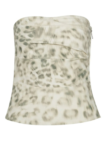 Printed Denim Top