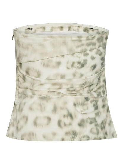 Printed Denim Top