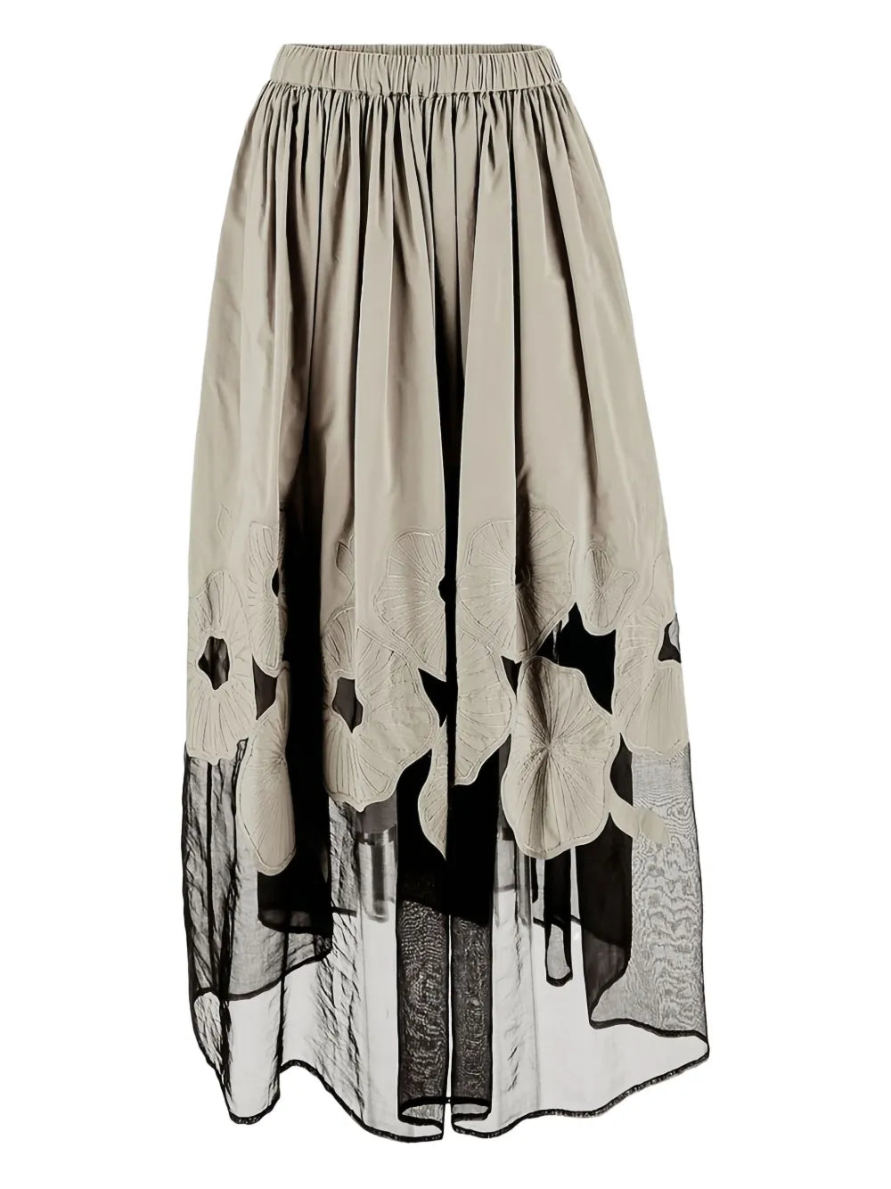 Floral-Embroidered Skirt