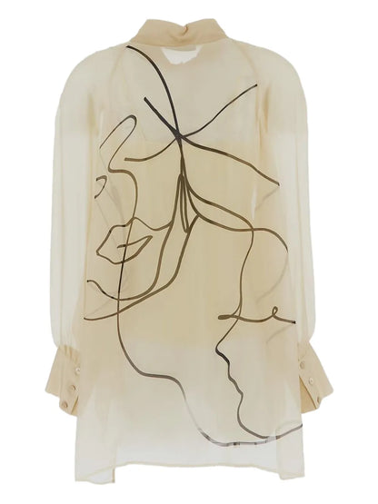 Fantasy-Print Silk Shirt