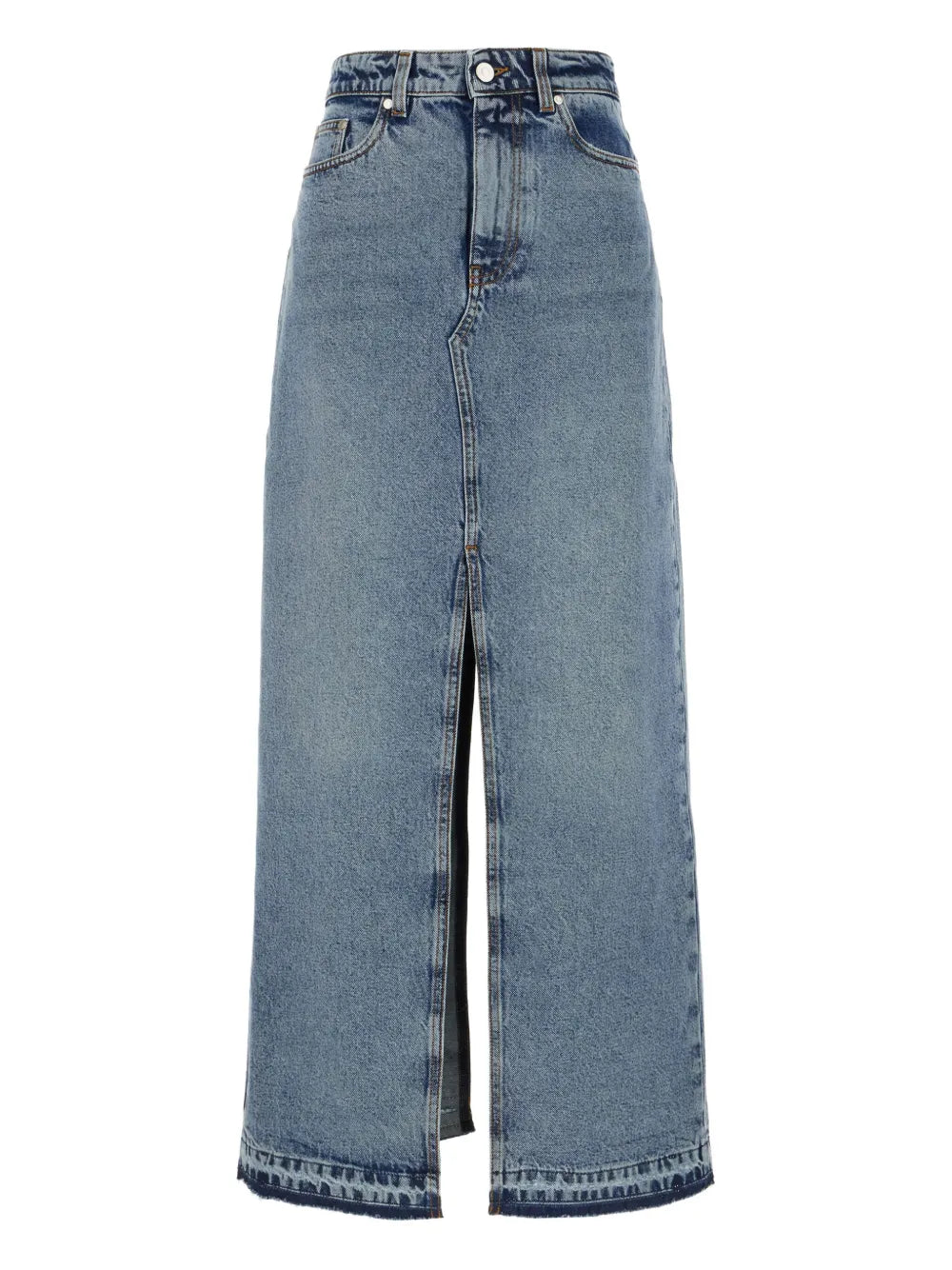 Split-Detail Denim Skirt