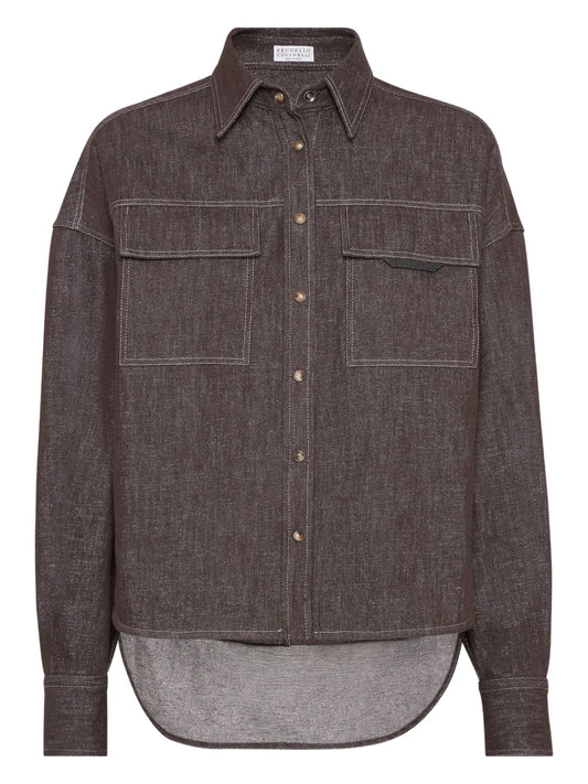 Contrast-Lining Shirt