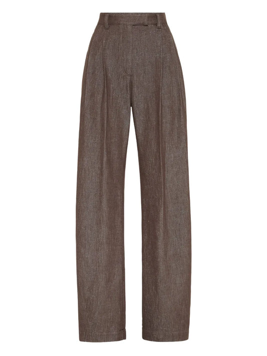 Loose-Fit Curved Trousers