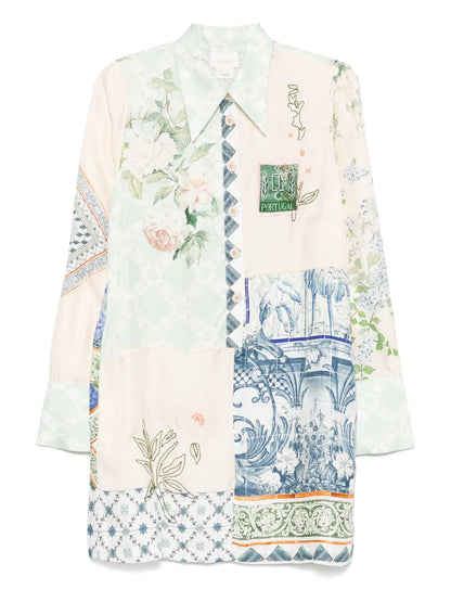 Jardim Party-Print Shirt Dress