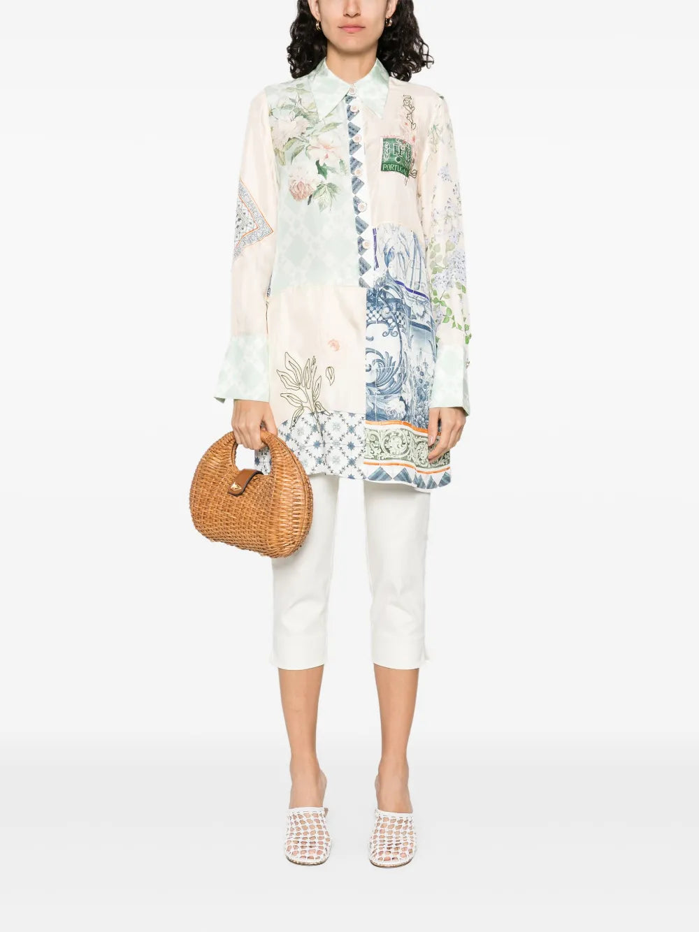 Jardim Party-Print Shirt Dress