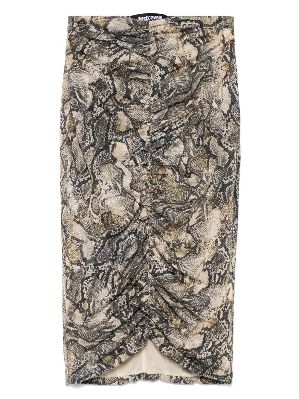 Pyton-Print Lurex Midi Skirt
